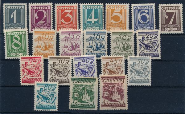 ANK 447-467 Set 1925/1927 "Numeral Series"