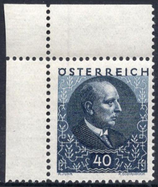 ANK 0512-0517 "Wilhelm Miklas" mint never hinged upper left corner edge pieces