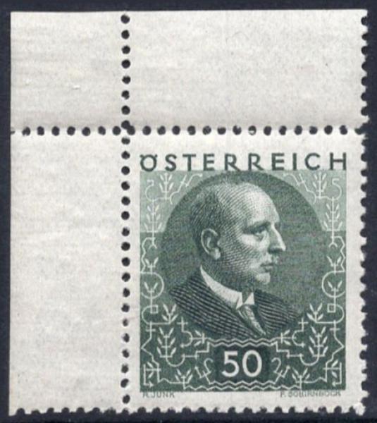 ANK 0512-0517 "Wilhelm Miklas" mint never hinged upper left corner edge pieces