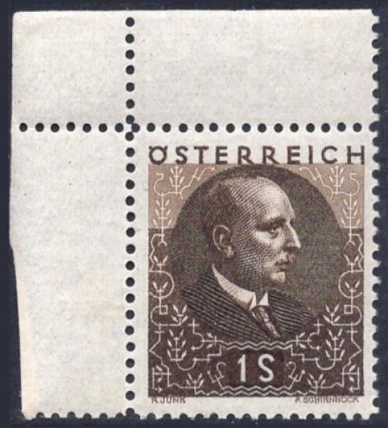 ANK 0512-0517 "Wilhelm Miklas" mint never hinged upper left corner edge pieces