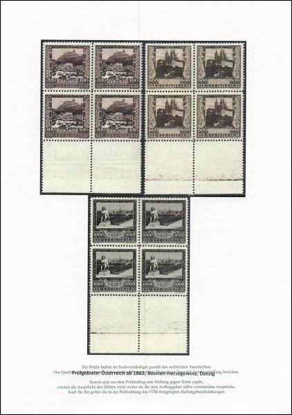 ANK-Nr. 0433 – 441 1923 Wohlfahrtsausgabe Landeshauptstädte - 4er Blocks Randstücke unten - TOP Werte geprüft