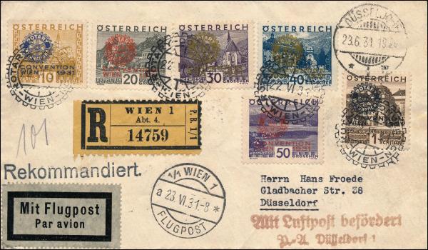 ANK 0518-523 Beleg "Rotary-Kongreß" 1931