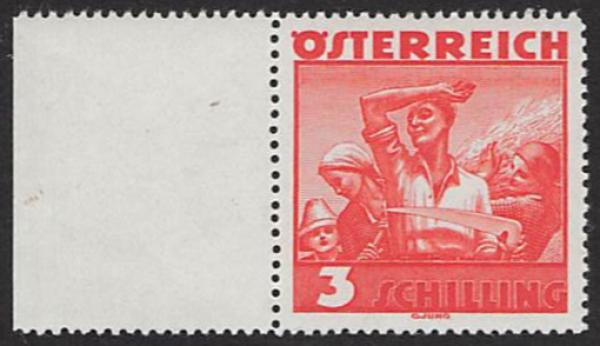 ANK 0586–587 Austrian Folk Costumes 1934/36 left margin pieces