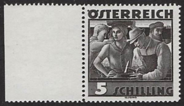 ANK 0586–587 Austrian Folk Costumes 1934/36 left margin pieces