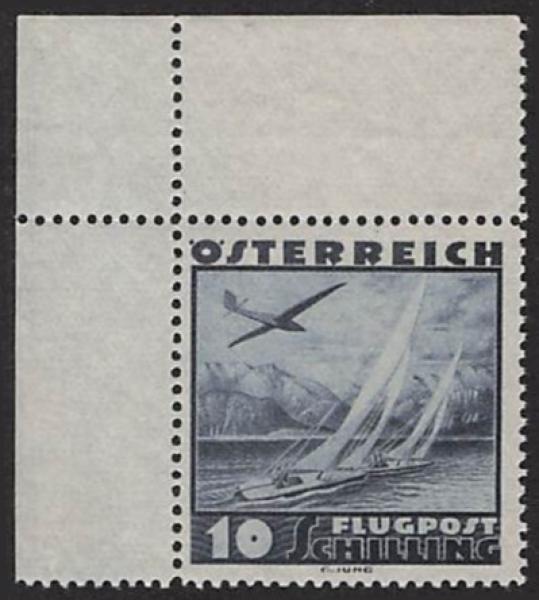 ANK 0612 Airmail 1935, value 10 Schilling upper left corner piece