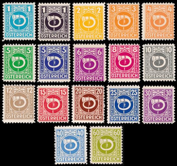 ANK 0697-0713 Posthorn 1945 complete set