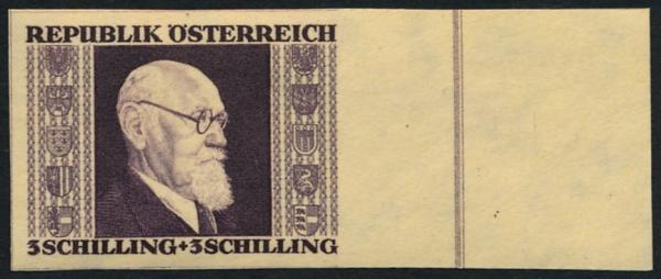 ANK 780 B - 783 B "Renner Satz aus Kleinbogen" 1946 jeweils geschnitten auf Japanpapier