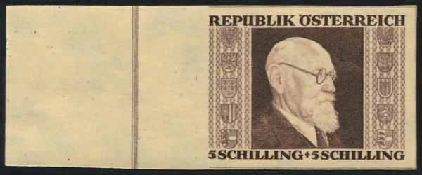 ANK 780 B - 783 B "Renner Satz aus Kleinbogen" 1946 jeweils geschnitten auf Japanpapier