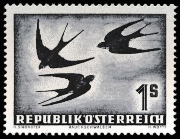 ANK 0967-0973. 1950/53 airmail series