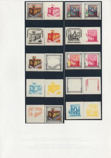 ANK 2104 Ph U / 2106 Ph U 1992 "Volksbrauchtum und volkskundliche Kostbarkeiten" ungezähnte Phasendrucke