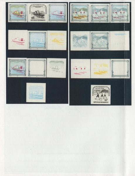 ANK 2130 Ph U / 2132 Ph U 1992 "Volksbrauchtum und volkskundliche Kostbarkeiten" ungezähnte Phasendrucke