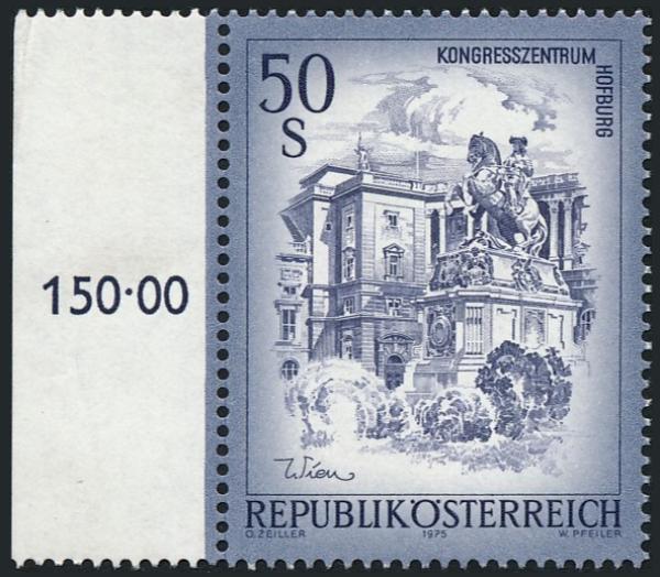 ANK 1601b Österreich 1998 – 50 Schilling „Schönes Österreich“ blaugrau – postfrisch mit Randziffer 150,00 und Foto-Kurzbefund