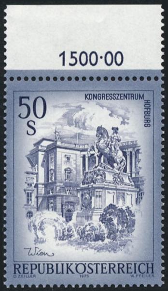 ANK 1601b Österreich 1998 – 50 Schilling „Schönes Österreich“ blaugrau – postfrisch mit Randziffer 1500,00 und Foto-Kurzbefund
