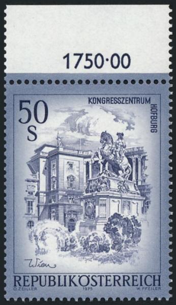 ANK 1601b Österreich 1998 – 50 Schilling „Schönes Österreich“ blaugrau – postfrisch mit Randziffer 1750,00 und Foto-Kurzbefund