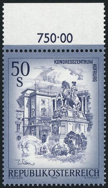 ANK 1601b Österreich 1998 – 50 Schilling „Schönes Österreich“ blaugrau – postfrisch mit Randziffer 750,00 und Foto-Kurzbefund