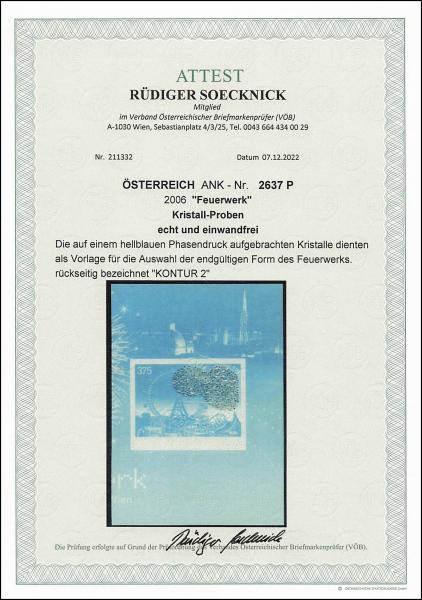ANK 2637 P 2006 „Feuerwerk“ Kristall-Proben