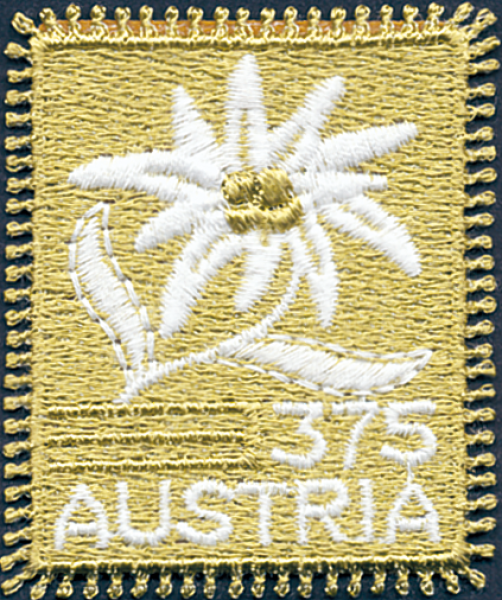 ANK 2572 Österreich 2005 – Edelweiß – Selbstklebende gestickte Sondermarke in Einzelfertigung