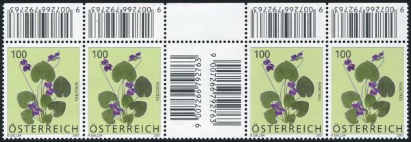 ANK 2679 ZW – Austria 2007 – 100 Cent “Flowers: Violet” – rare upper gutter pair