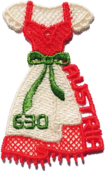ANK 3314 Österreich 2016 – Dirndl – Selbstklebende Sondermarke in Silhouettenstickerei