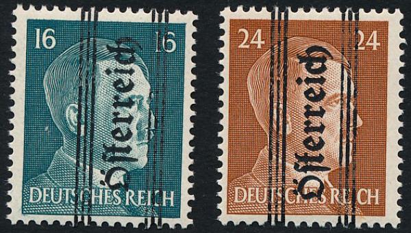 ANK 683 + 685 Grazer Aushilfsausgabe 1945 Werte 16 und 24 Pfennig