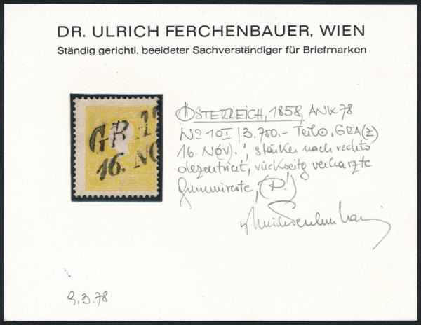 ANK 010 I AUSTRIA 1858, 2 Kreuzer