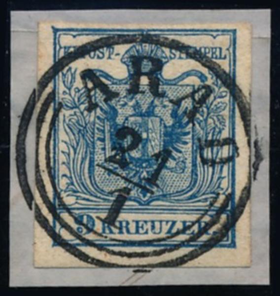 ANK 005 Type III 9 Kreuzer 1850