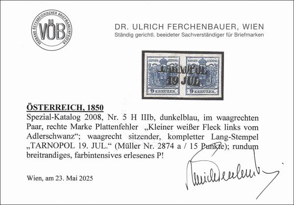 ANK 005 Type III 9 Kreuzer 1850