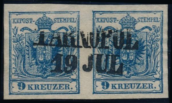 ANK 005 Type III 9 Kreuzer 1850
