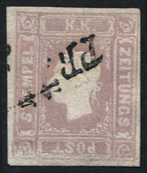 ANK 017 Newspaper Tax Stamp 1.05 Kreuzer 1858/59