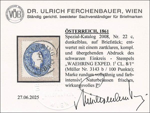 ANK 022 15 Kreuzer 1861