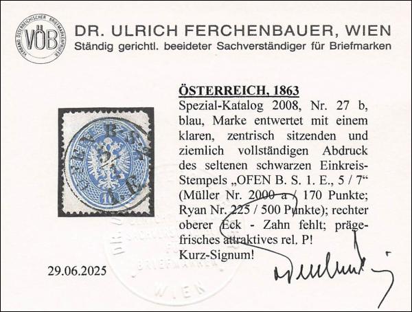 ANK 027 10 Kreuzer 1863