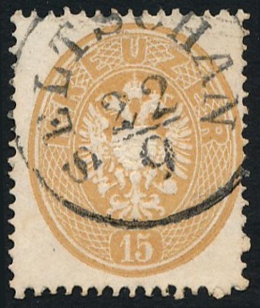 ANK 028 a 15 Kreuzer 1863 gestempelt