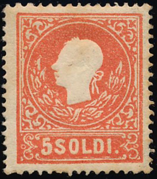 ANK LV 009 II b LOMBARDY-VENETIA, 1858/59 Special Catalog 2008, No. 9 II b, dark red ** (mint, never hinged)