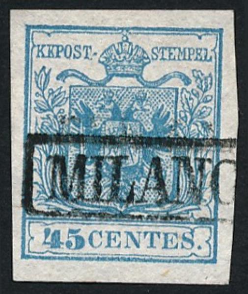 ANK 005 Type I Lombardy-Venetia 45 Centesimi 1850