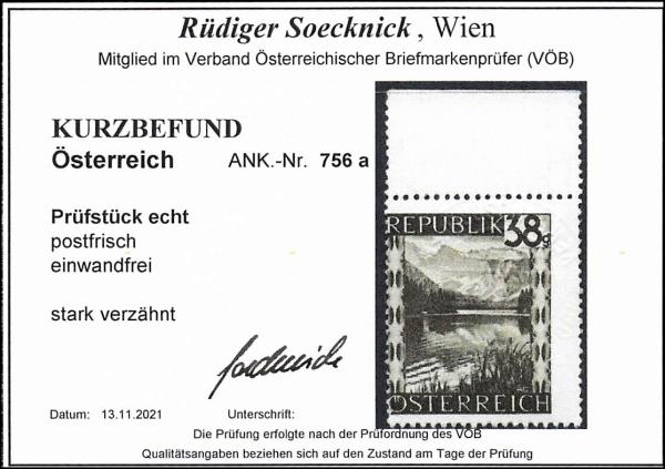 ANK 0756 a 38 Groschen 1945 oberes Randstück