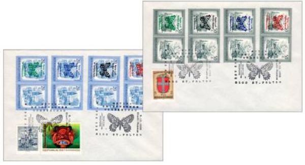 2 envelopes with butterfly print