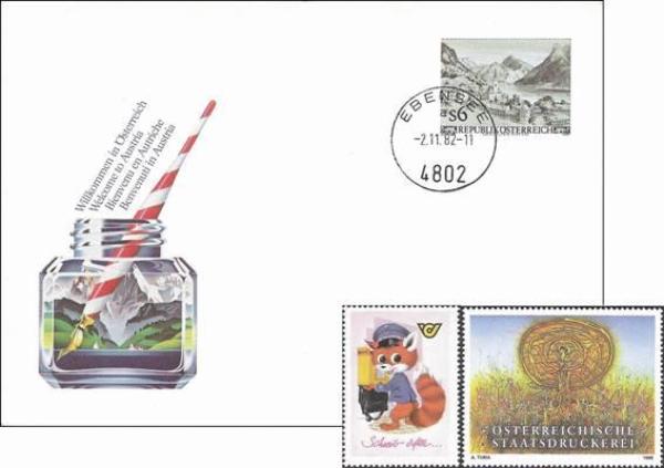 Envelope "Ebensee 1982 incl. 2 vignette stamps"