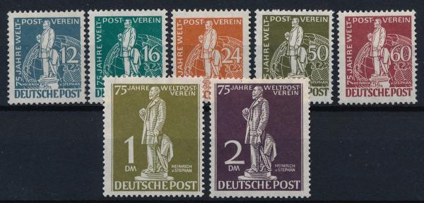 Berlin ANK 035-41 "75 Jahre Weltpostverein (UPU)" 1949 kompletter Satz mit Falz