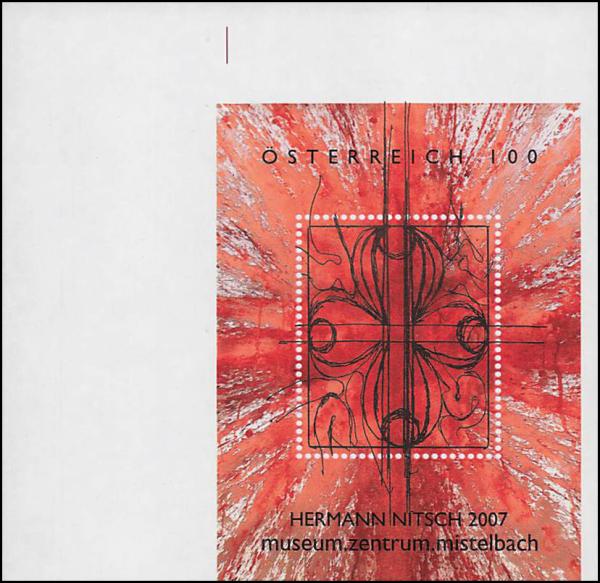 ANK 2681 / Block 40 2007 100 Cent Blockausgabe „Moderne Kunst (Hermann Nitsch)“ Vorlagestück