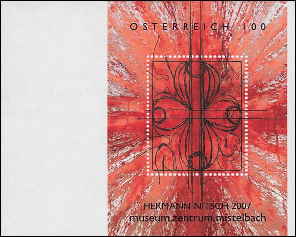 ANK 2681 / Block 40 2007 100 Cent Blockausgabe „Moderne Kunst (Hermann Nitsch)” Vorlagestück