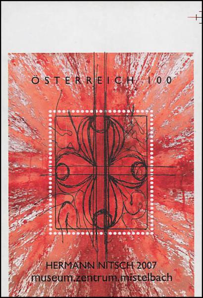 ANK 2681 / Block 40 2007 100 Cent Blockausgabe „Moderne Kunst (Hermann Nitsch)” Vorlagestück
