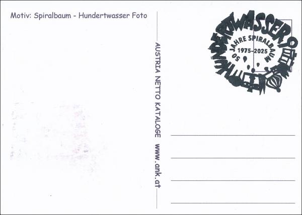ANK 2795 Postkarte aus Block 52 - Friedensreich Hundertwasser mit OT-Sonderstempel 15.12.2025