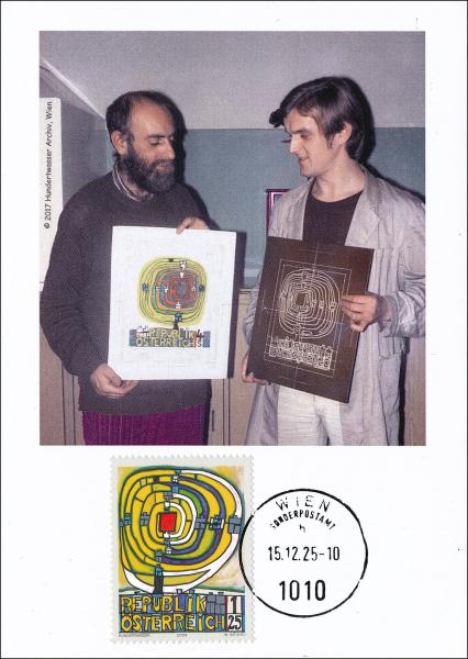 ANK 2795 Postkarte aus Block 52 - Friedensreich Hundertwasser mit OT-Sonderstempel 15.12.2025