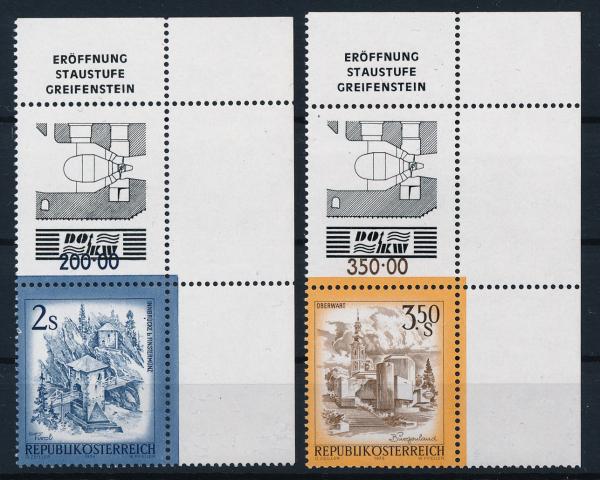 Allongen Staustufe Greifenstein 2 Werte Eckrandstücke rechts oben