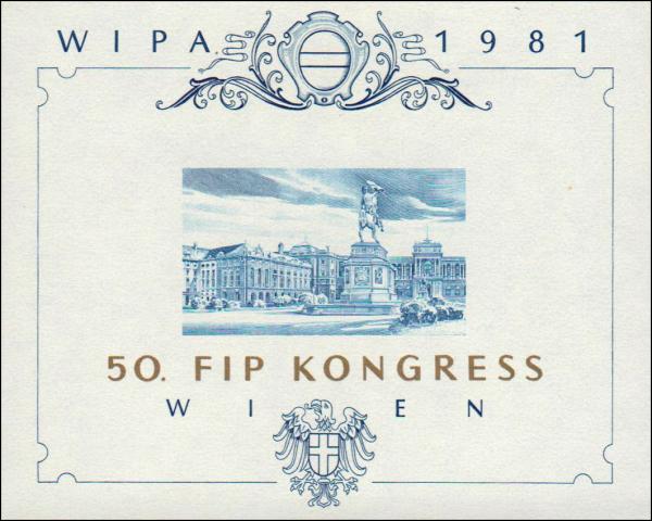 ANK N12 WIPA 1981 blue print 50th FIP Congress Vienna