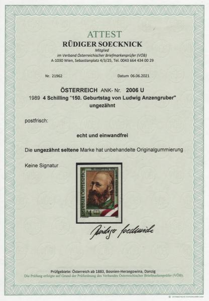 ANK 2005 U + Ph U – 2006 U + Ph U 75. Todestag von Georg Trakl und 150. Geburstag von Ludwig Anzengruber
