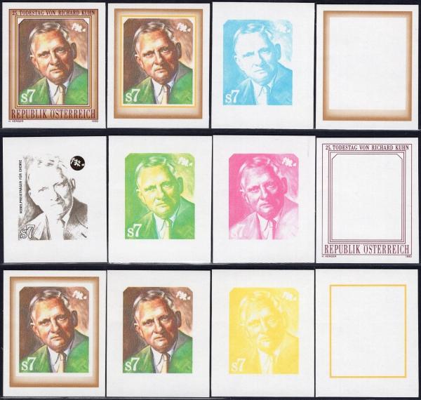 ANK 2085 U + Ph U – 2088 U + Ph U Naturwissenschaflter komplette Serie = 4 Marken UNGEZÄHNT