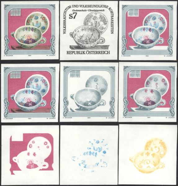 ANK 2146 Ph U – 2148 Ph U Volksbrauchtum und volkskundliche Kostbarkeiten kompletter Satz postfrisch