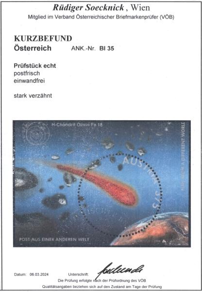 ANK 2609 / ANK Block 35 Blockausgabe: Post aus einer anderen Welt - STARK VERZÄHNT