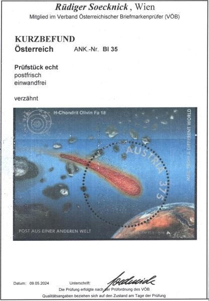 ANK 2609 / ANK Block 35 Blockausgabe: Post aus einer anderen Welt - VERZÄHNT